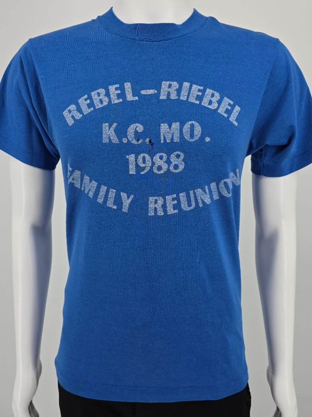 Vintage 1988 Rebel-Riebel Family Reunion Kansas City Missouri T-Shirt (S/M)